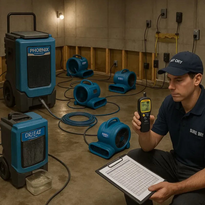 Structural Drying and Dehumidification process in Tamarac, FL